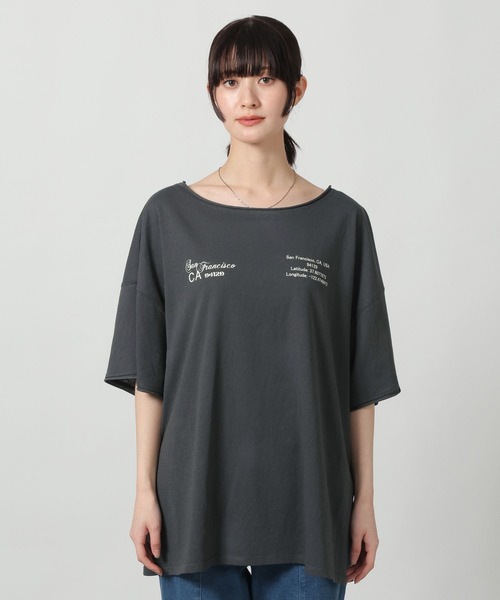 LAKOLE（ラコレ）の「スラブアソートロゴT / 671506（Tシャツ/カットソー・レディース・杢グレー/チャコール/イエロー・FREE）」の17枚目の写真