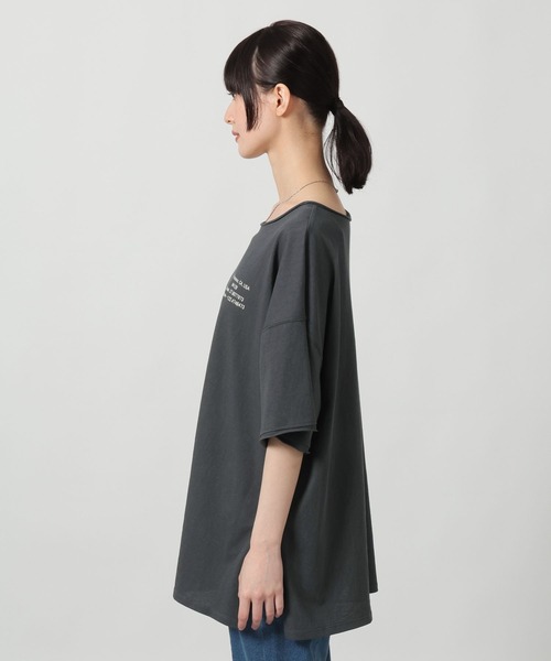 LAKOLE（ラコレ）の「スラブアソートロゴT / 671506（Tシャツ/カットソー・レディース・杢グレー/チャコール/イエロー・FREE）」の18枚目の写真