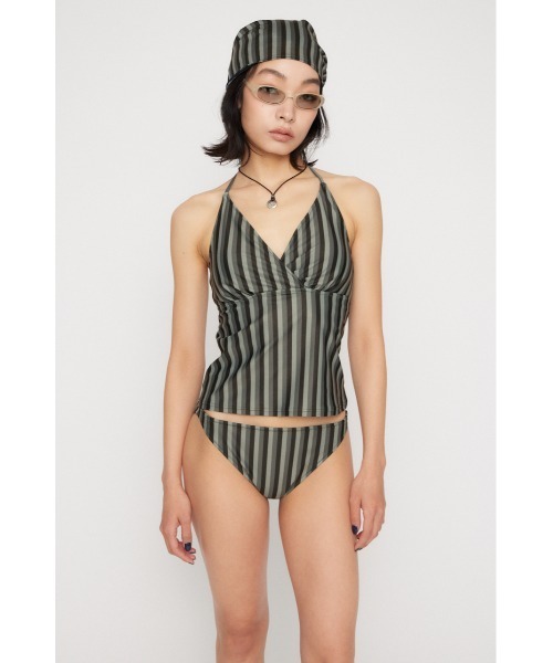 LAGUA GEM(ラグアジェム)の「STRIPE SET タンキニ(水着・レディース・ブラック/グレー・FREE)」の2枚目の写真