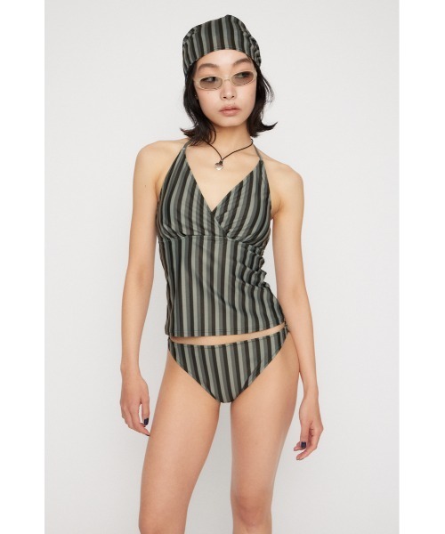 LAGUA GEM(ラグアジェム)の「STRIPE SET タンキニ(水着・レディース・ブラック/グレー・FREE)」の4枚目の写真