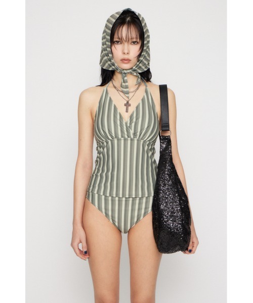 LAGUA GEM(ラグアジェム)の「STRIPE SET タンキニ(水着・レディース・ブラック/グレー・FREE)」の9枚目の写真