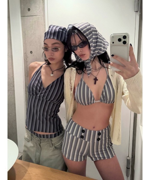 LAGUA GEM(ラグアジェム)の「STRIPE SET タンキニ(水着・レディース・ブラック/グレー・FREE)」の22枚目の写真