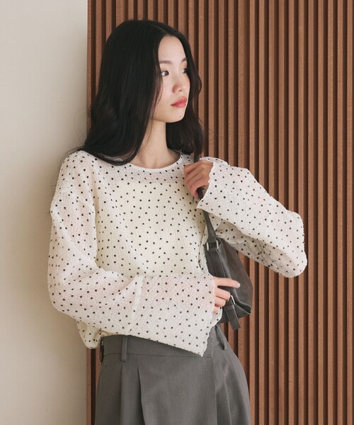 BEAUTY&YOUTH UNITED ARROWS(ビューティーアンドユースユナイテッドアローズ)の「ポリエステル ドット シアー ブラウス ウォッシャブル(シャツ/ブラウス・レディース・ダークブラウン/ブラック/オフホワイト・FREE)」の19枚目の写真