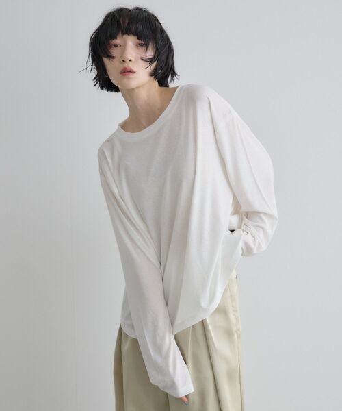 kivi(キヴィ)の「シアーオーバーT(Tシャツ/カットソー・レディース・ライトグリーン/ブラック/オフホワイト・FREE)」の9枚目の写真