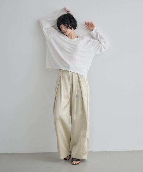 kivi(キヴィ)の「シアーオーバーT(Tシャツ/カットソー・レディース・ライトグリーン/ブラック/オフホワイト・FREE)」の14枚目の写真