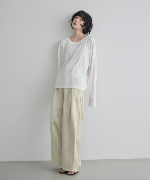 kivi(キヴィ)の「シアーオーバーT(Tシャツ/カットソー・レディース・ライトグリーン/ブラック/オフホワイト・FREE)」の18枚目の写真