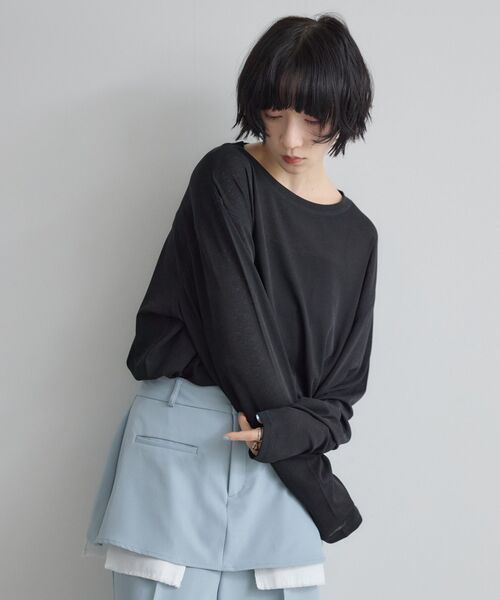 kivi(キヴィ)の「シアーオーバーT(Tシャツ/カットソー・レディース・ライトグリーン/ブラック/オフホワイト・FREE)」の22枚目の写真