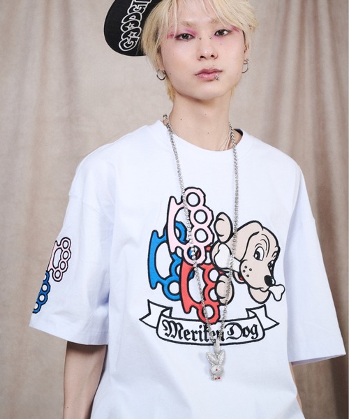 GALFY(ガルフィー)の「『GALFY/ガルフィー』メリケン HEARTS Tee 半袖Tシャツ 【Z】(Tシャツ/カットソー・レディース・ホワイト/ブラック・XL/L)」の1枚目の写真