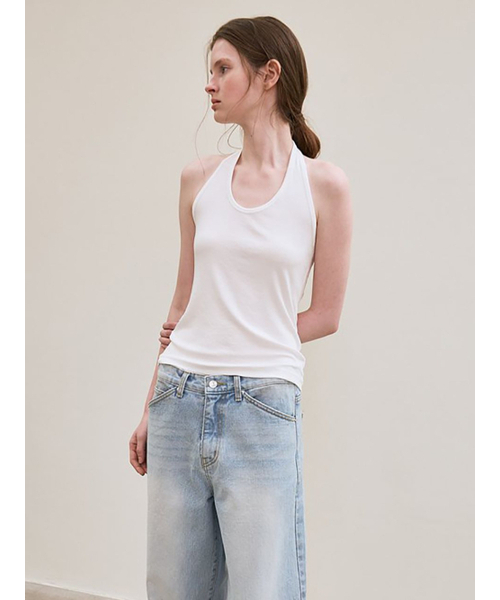 le（ル）の「ribbed halter top (white)（Tシャツ/カットソー・レディース・その他・FREE）」の4枚目の写真