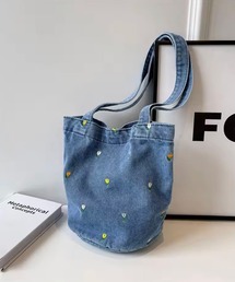 ammy.（エイミードット）の「【 ammy. / エイミードット 】 ミニ フラワー 刺繍 デニム トートバッグ（トートバッグ）」