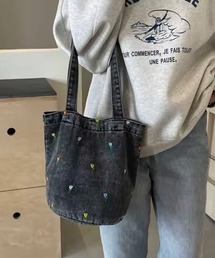 ammy.（エイミードット）の「【 ammy. / エイミードット 】 ミニ フラワー 刺繍 デニム トートバッグ（トートバッグ）」