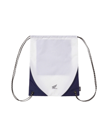 Nylon Color Block Drawstring Bag White