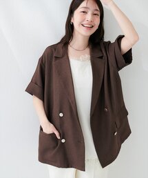 natural couture（ナチュラルクチュール）の「半袖サマーツイードテーラードジャケット（テーラードジャケット）」