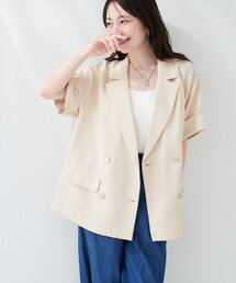 natural couture（ナチュラルクチュール）の「半袖サマーツイードテーラードジャケット（テーラードジャケット）」