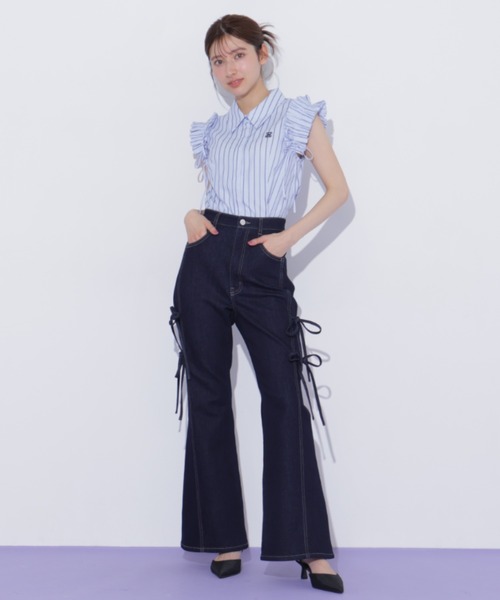 JILL by JILL STUART（ジルバイジルスチュアート）の「ショルダーフリルブラウス（シャツ/ブラウス・レディース・ピンク系その他/ホワイト/ブルー系その他・FREE）」の5枚目の写真