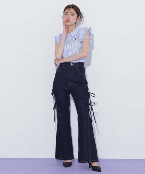 JILL by JILL STUART（ジルバイジルスチュアート）の「ショルダーフリルブラウス（シャツ/ブラウス・レディース・ピンク系その他/ホワイト/ブルー系その他・FREE）」の6枚目の写真