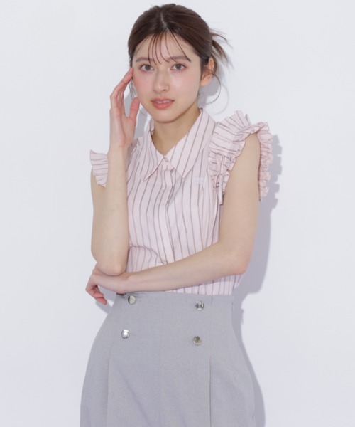 JILL by JILL STUART（ジルバイジルスチュアート）の「ショルダーフリルブラウス（シャツ/ブラウス・レディース・ピンク系その他/ホワイト/ブルー系その他・FREE）」の21枚目の写真