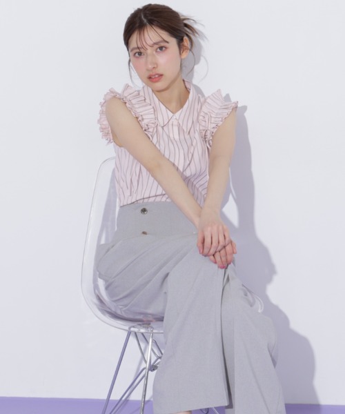 JILL by JILL STUART（ジルバイジルスチュアート）の「ショルダーフリルブラウス（シャツ/ブラウス・レディース・ピンク系その他/ホワイト/ブルー系その他・FREE）」の18枚目の写真