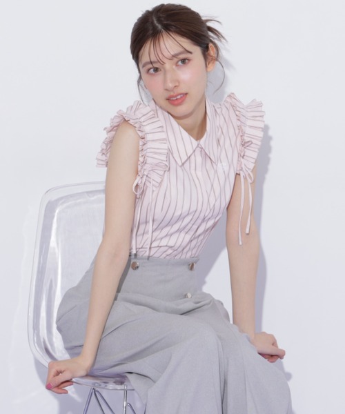 JILL by JILL STUART（ジルバイジルスチュアート）の「ショルダーフリルブラウス（シャツ/ブラウス・レディース・ピンク系その他/ホワイト/ブルー系その他・FREE）」の16枚目の写真