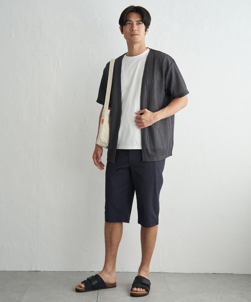 ikka(イッカ)の「【接触冷感/吸水速乾】ラッセルカーディガン冷感インナーセット【2点セット】(カーディガン/ボレロ・メンズ・グレー/ベージュ/ネイビー・XL/L/M/S)」の6枚目の写真