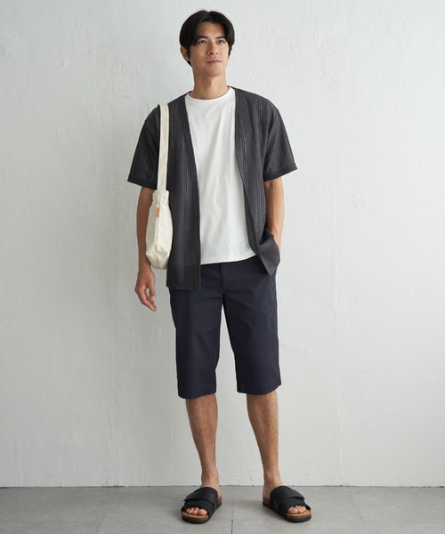 ikka(イッカ)の「【接触冷感/吸水速乾】ラッセルカーディガン冷感インナーセット【2点セット】(カーディガン/ボレロ・メンズ・グレー/ベージュ/ネイビー・XL/L/M/S)」の5枚目の写真