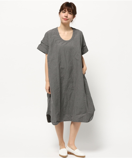 Homspun ホームスパン の Homspun チェックuネックワンピース ワンピース Wear