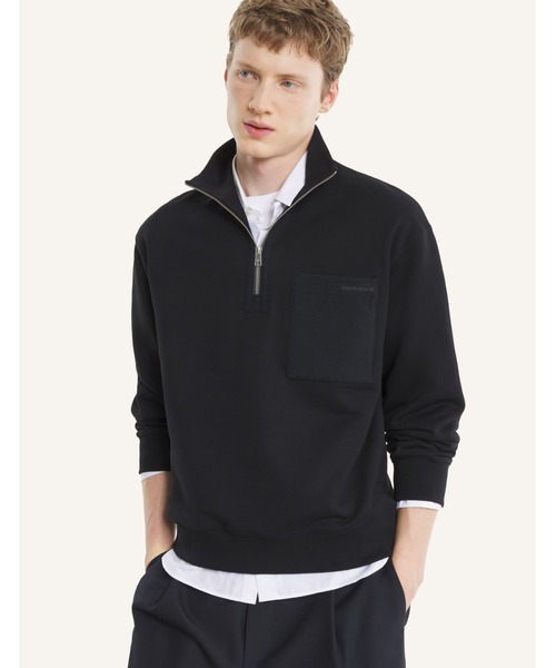 セール】HALF-ZIP NYLON POCKET SWEATSHIRT（スウェット）｜Maison