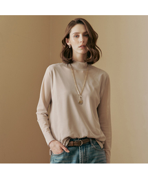 シースルーメッシュハイネック長袖Tシャツ