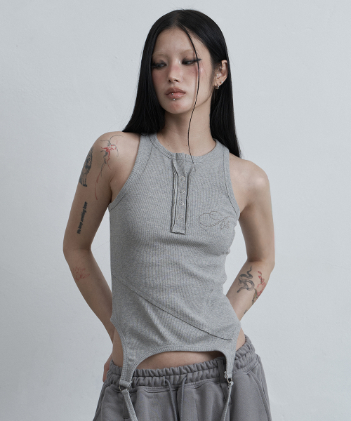 as you are(アズユーアー)の「ソイングガーター スリーブレス メランジ(Tシャツ/カットソー・レディース・その他・OS)」の2枚目の写真