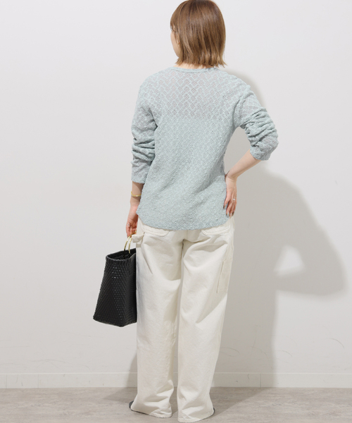 JOURNAL STANDARD relume(ジャーナルスタンダード レリューム)の「ストレッチラッセルレースクルーネックカーディガン(カーディガン/ボレロ・レディース・ブラック/サックスブルー・FREE)」の11枚目の写真