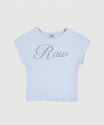 RAWMANTICS（ローマンティクス）の「キュービックロゴクロップTシャツスカイブルー（Tシャツ/カットソー）」