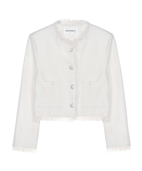 NICK&NICOLE(ニックアンドニコール)の「FRINGE TRIMMING TWEED JACKET_WHITE(テーラードジャケット・レディース・その他・FREE)」の7枚目の写真