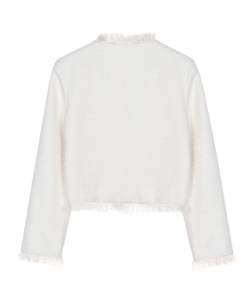 NICK&NICOLE(ニックアンドニコール)の「FRINGE TRIMMING TWEED JACKET_WHITE(テーラードジャケット・レディース・その他・FREE)」の8枚目の写真