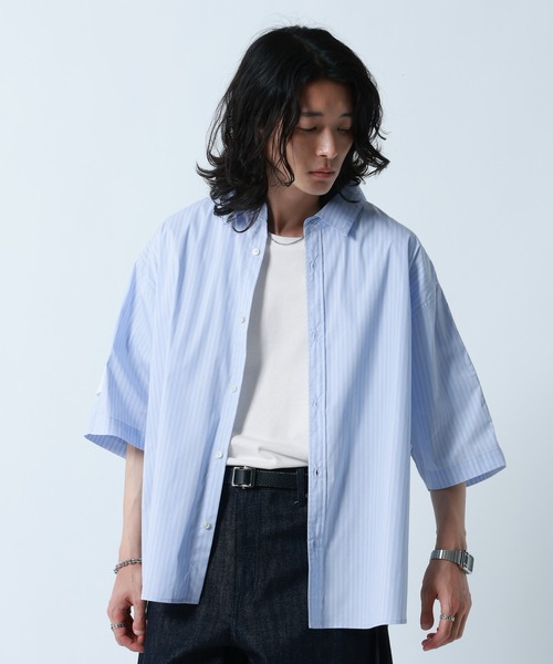 RAGEBLUE(レイジブルー)の「Switch Pattern Design Over Size Shirts/切り替えデザイン/オーバーサイズシャツ(シャツ/ブラウス・メンズ・ブルー系その他/ホワイト系その他・MEDIUM/LARGE)」の11枚目の写真