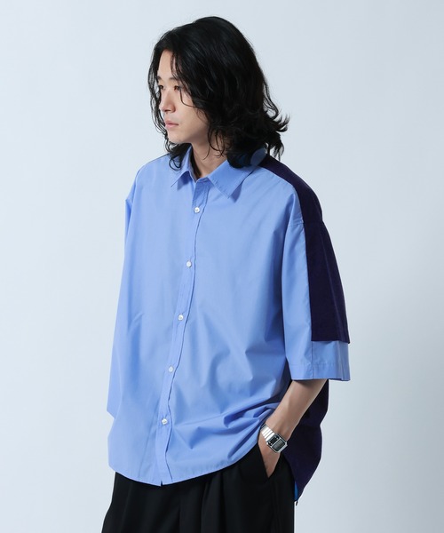 RAGEBLUE(レイジブルー)の「Switch Pattern Design Over Size Shirts/切り替えデザイン/オーバーサイズシャツ(シャツ/ブラウス・メンズ・ブルー系その他/ホワイト系その他・MEDIUM/LARGE)」の20枚目の写真