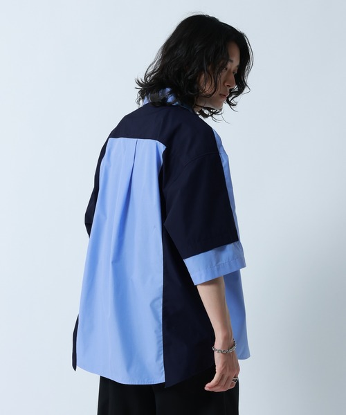 RAGEBLUE(レイジブルー)の「Switch Pattern Design Over Size Shirts/切り替えデザイン/オーバーサイズシャツ(シャツ/ブラウス・メンズ・ブルー系その他/ホワイト系その他・MEDIUM/LARGE)」の21枚目の写真