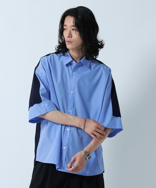 RAGEBLUE(レイジブルー)の「Switch Pattern Design Over Size Shirts/切り替えデザイン/オーバーサイズシャツ(シャツ/ブラウス・メンズ・ブルー系その他/ホワイト系その他・MEDIUM/LARGE)」の19枚目の写真