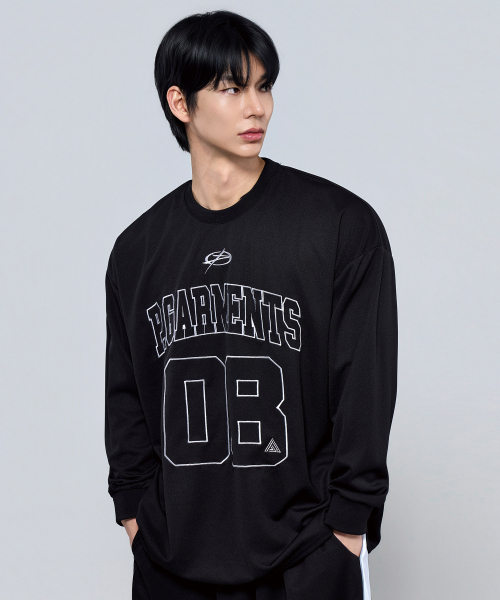 PHYSICAL GARMENTS（フィジカルガーメンツ）の「P2610 クールメッシュオーバーサイズロングスリーブ [ブラック]（Tシャツ/カットソー・メンズ・ブラック・1/2）」の3枚目の写真