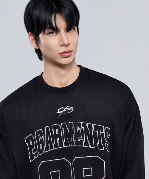 PHYSICAL GARMENTS（フィジカルガーメンツ）の「P2610 クールメッシュオーバーサイズロングスリーブ [ブラック]（Tシャツ/カットソー・メンズ・ブラック・1/2）」の4枚目の写真