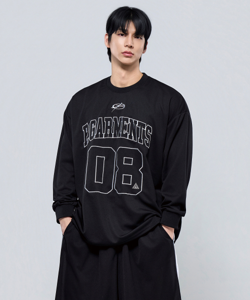 PHYSICAL GARMENTS（フィジカルガーメンツ）の「P2610 クールメッシュオーバーサイズロングスリーブ [ブラック]（Tシャツ/カットソー・メンズ・ブラック・1/2）」の5枚目の写真
