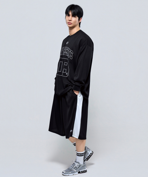 PHYSICAL GARMENTS（フィジカルガーメンツ）の「P2610 クールメッシュオーバーサイズロングスリーブ [ブラック]（Tシャツ/カットソー・メンズ・ブラック・1/2）」の6枚目の写真
