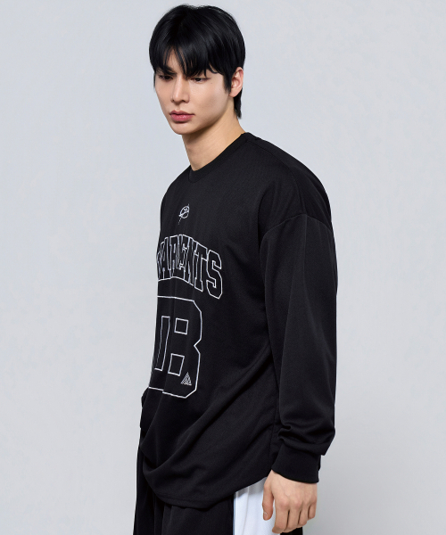 PHYSICAL GARMENTS（フィジカルガーメンツ）の「P2610 クールメッシュオーバーサイズロングスリーブ [ブラック]（Tシャツ/カットソー・メンズ・ブラック・1/2）」の7枚目の写真