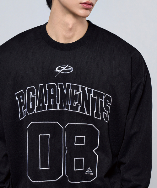 PHYSICAL GARMENTS（フィジカルガーメンツ）の「P2610 クールメッシュオーバーサイズロングスリーブ [ブラック]（Tシャツ/カットソー・メンズ・ブラック・1/2）」の8枚目の写真