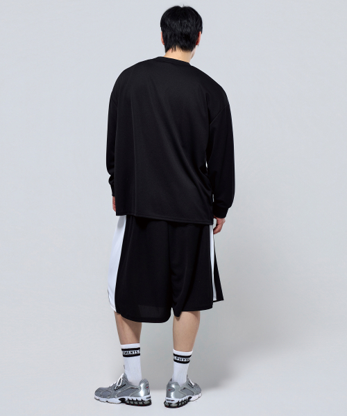 PHYSICAL GARMENTS（フィジカルガーメンツ）の「P2610 クールメッシュオーバーサイズロングスリーブ [ブラック]（Tシャツ/カットソー・メンズ・ブラック・1/2）」の9枚目の写真