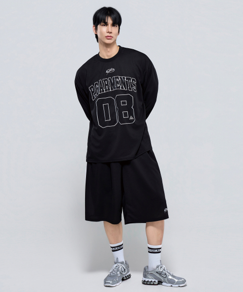 PHYSICAL GARMENTS（フィジカルガーメンツ）の「P2610 クールメッシュオーバーサイズロングスリーブ [ブラック]（Tシャツ/カットソー・メンズ・ブラック・1/2）」の11枚目の写真