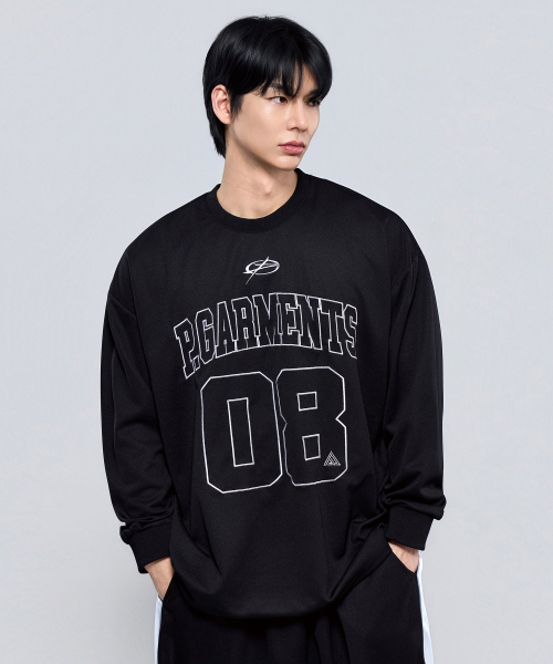 PHYSICAL GARMENTS（フィジカルガーメンツ）の「P2610 クールメッシュオーバーサイズロングスリーブ [ブラック]（Tシャツ/カットソー・メンズ・ブラック・1/2）」の12枚目の写真