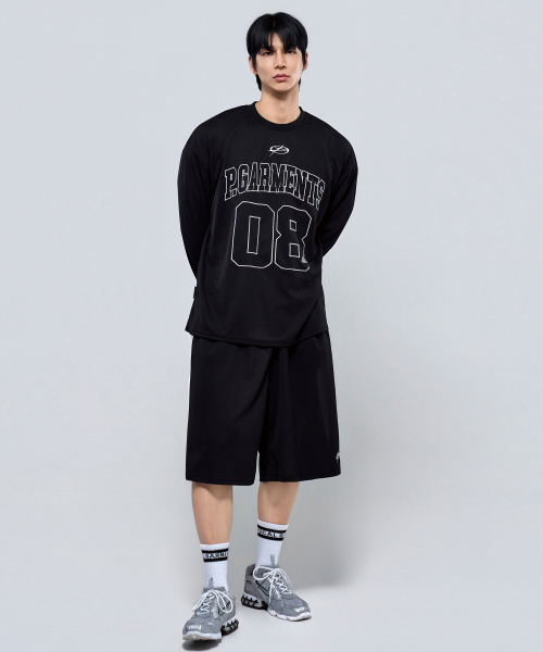 PHYSICAL GARMENTS（フィジカルガーメンツ）の「P2610 クールメッシュオーバーサイズロングスリーブ [ブラック]（Tシャツ/カットソー・メンズ・ブラック・1/2）」の14枚目の写真
