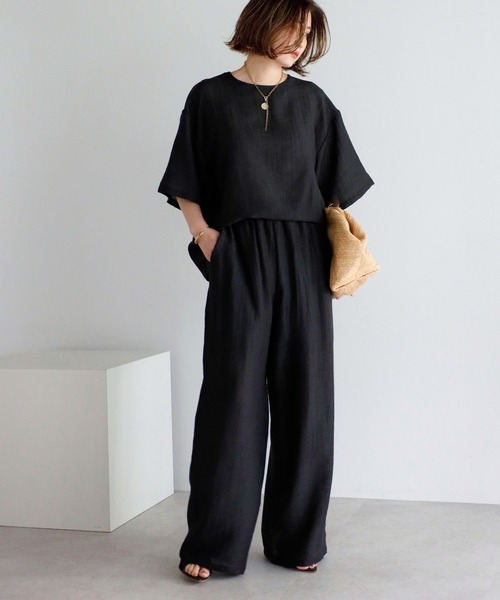 【SET】【接触冷感】シアーリネンタッチセットアップ