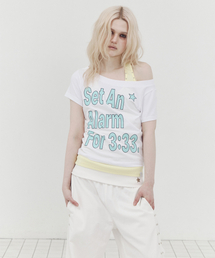 ALARM WIDE NECK TOP / WHITE
