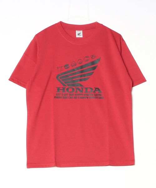 sanrio（サンリオ）の「【HONDA/ホンダ×Sanrio/サンリオ】HONDA×はぴだんぶい　コラボ半袖プリントTシャツ(ＤＲＹ）（Tシャツ/カットソー・メンズ・ブラック/レッド/スミクロ/オートミール・MEDIUM/LARGE）」の4枚目の写真